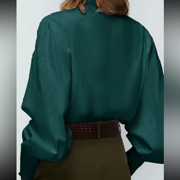 Boho shirred lantern sleeve blouse - Picture 12 of 15